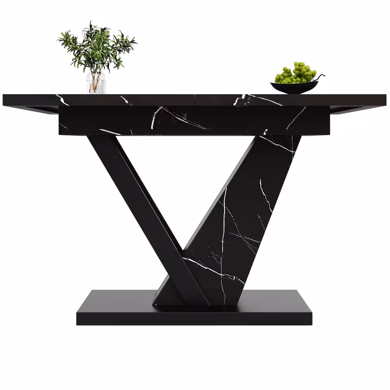 extendable dining table 120 160 75cm dining table kitchen table extendable dining table extends to 120 160cm with of internal inserts suitable for kitchens and living rooms dining table with black marble pattern 5
