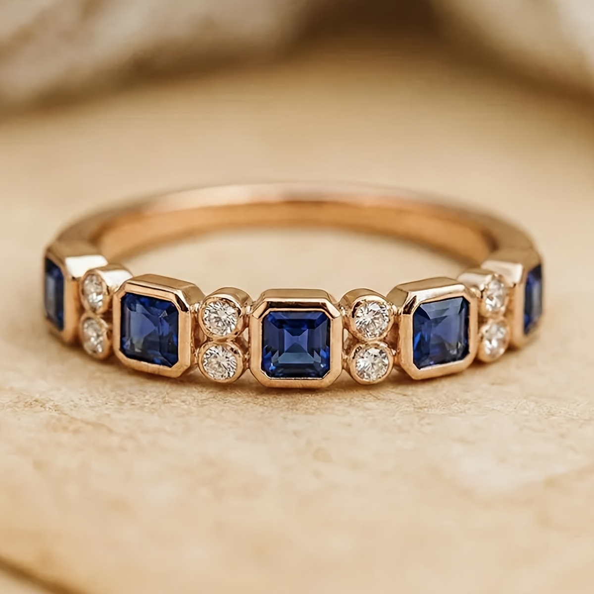 TEMU Angol Exquisite Geometric Inlay Synthetic Synthetic Zirconia Women's Ring Accessory, Fashionable And Trend, Holiday Gift, Elegant Jewelry For