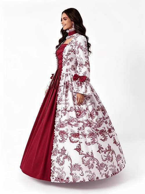 womens multicolor retro medieval court dress skirt suitable for festive parties stage plays and costume performances