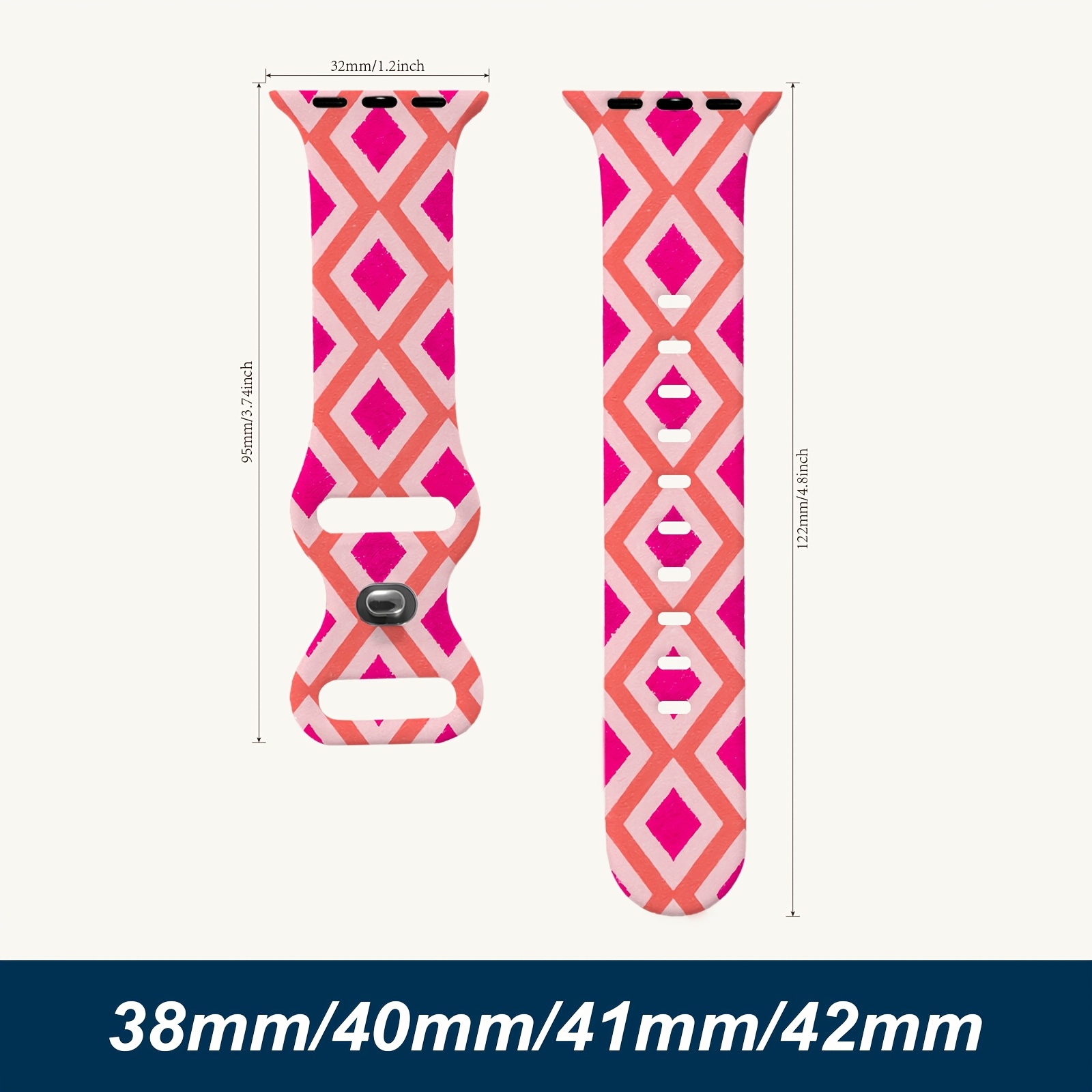 TEMU Correa de Silicona Floral Compatible con Apple Watch 38mm 40mm 41mm 42mm 44mm 45mm 49mm para Mujeres y Hombres, Regalo Elegante y con Diseño de