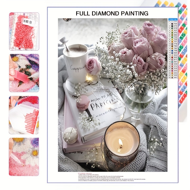 

5d Diy Diamond Painting, Full Diamond Painting With Diamond Art, By Number Kits Embroidery Rhinestone For Wall Decor