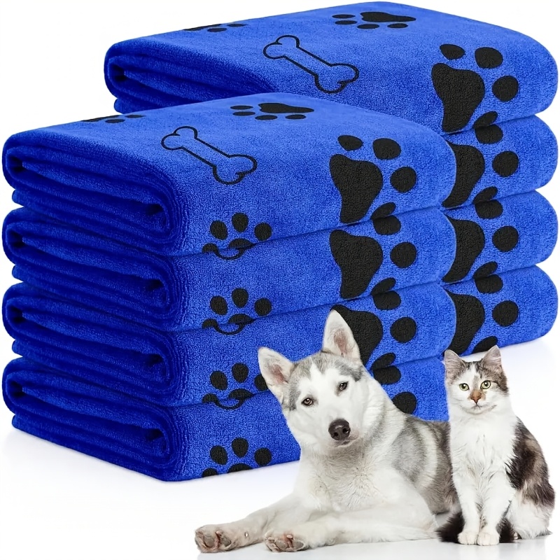 TEMU Microfiber Pet Towel Set - Ultra-absorbent, Quick-drying, Skin, Anti-shedding, Bathing, Drying, And Grooming Your Dog Or Cat - Medium Size, Ideal For Small To Large Breeds