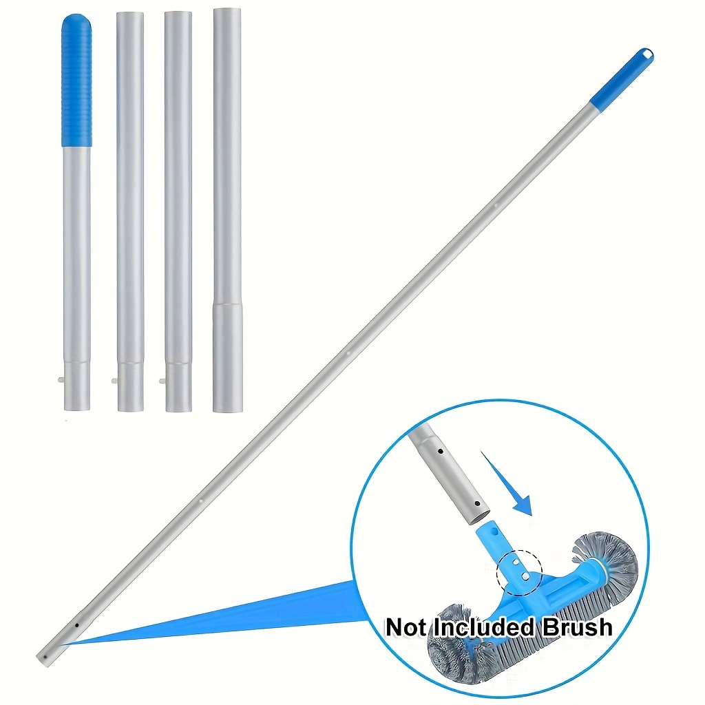 

1 Set Of 54" Aluminum Pool Cleaning Pole, 4-section With - Ideal For Skimmer Nets, Brushes & Vacuum Heads - Easy-to- With Sleeve , Pool Cleaning Accessories