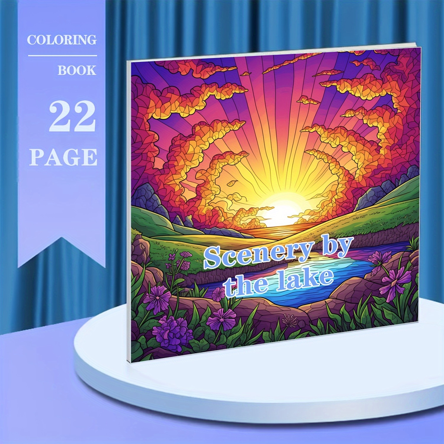

Lakeside Scenery Coloring Book, 7.9x7.9 Inches, Paperback - Art Supplies For Ages 18+