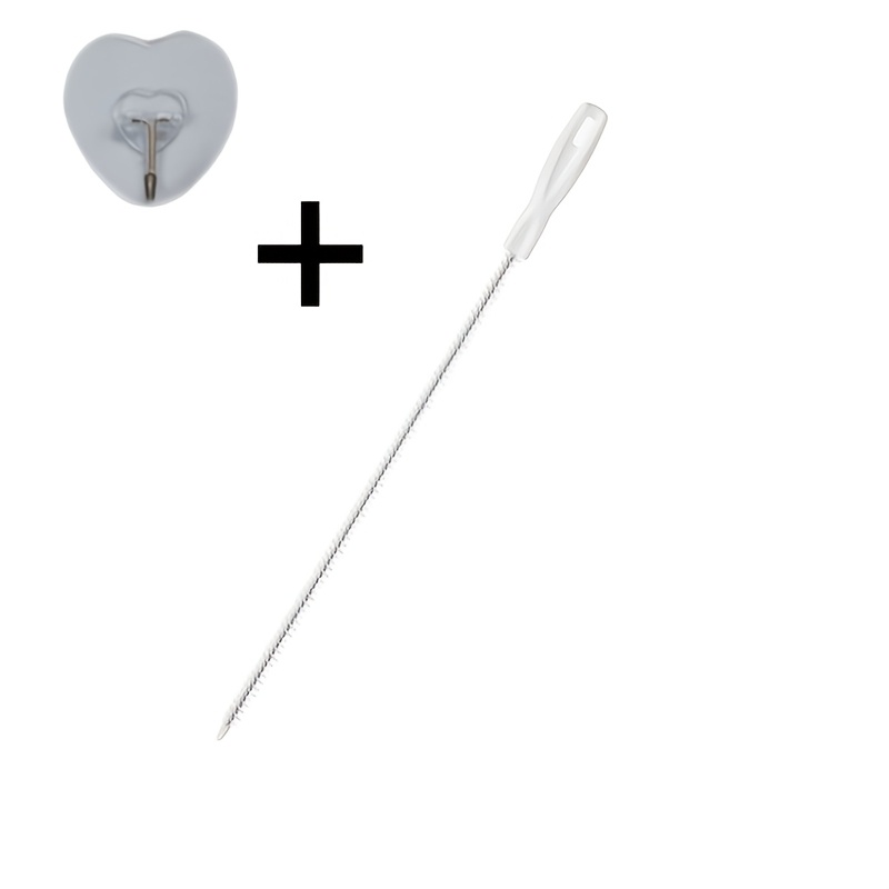 TEMU 2pcs Set (drain Pipe Cleaning Brush + Heart-shaped Hook) Flexible Water Drain Pipe Cleaning Brush For Curved Water Drainage Pipes. Suitable For