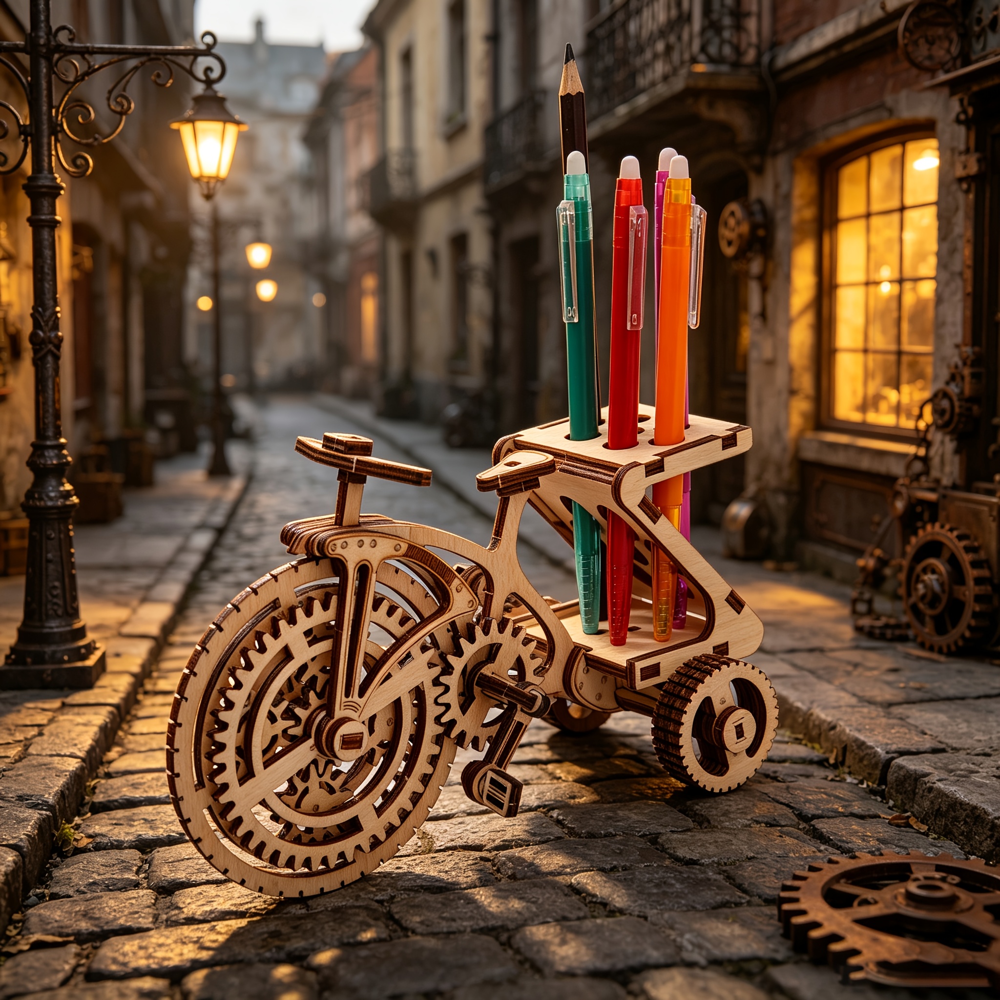 3D Wooden Puzzle Steampunk Mechanical Tricycle Model