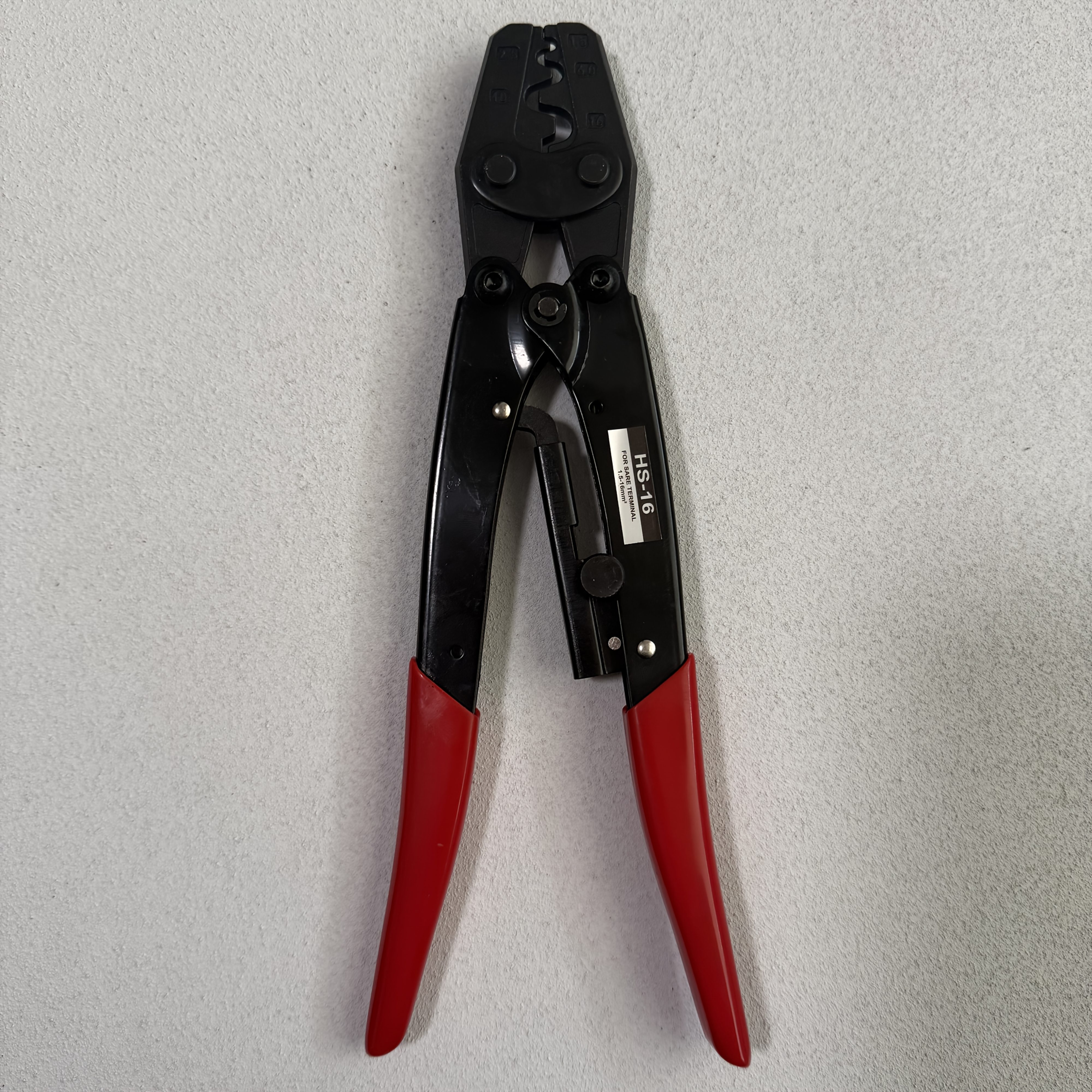 TEMU Japanese Ratchet Crimper Pliers - Professional Carbon Steel Effort-saving Manual Tool For Non-insulated Terminals, Hs-16 Model (1.25-16mm²/awg