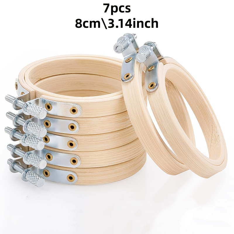 TEMU 7pcs Embroidery Needle Rings, Circular Hoop Set, Suitable For Embroidery And Making, Holiday Decor, Party Decor, New Year Decor, Christmas Decor