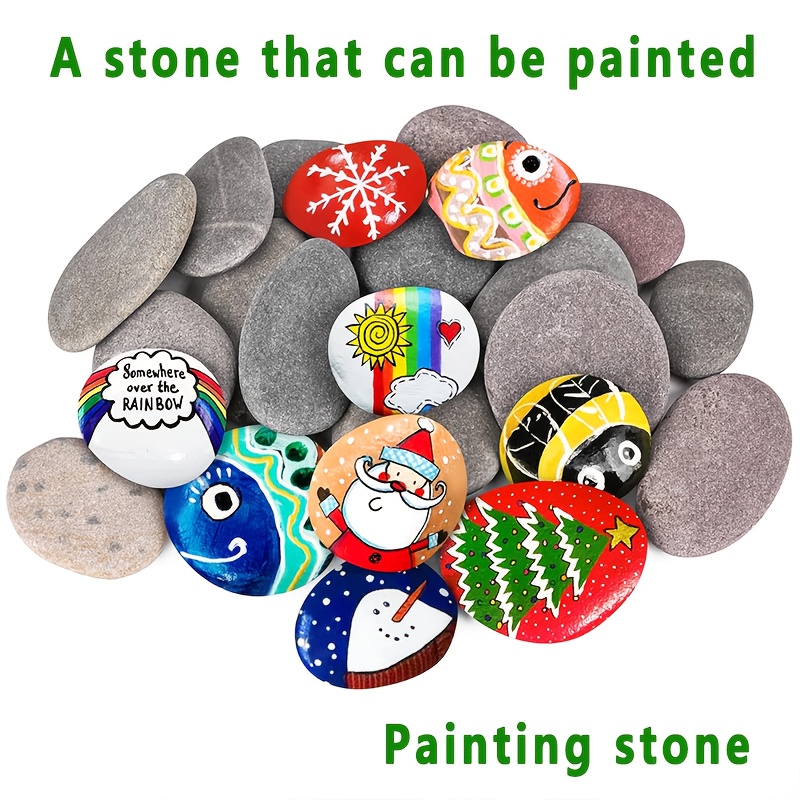 16 Large River Rocks For Painting - 3.3-4.0 Inch Smooth Stones For DIY Crafts, Garden Decor, Kindness Rocks & Art Projects