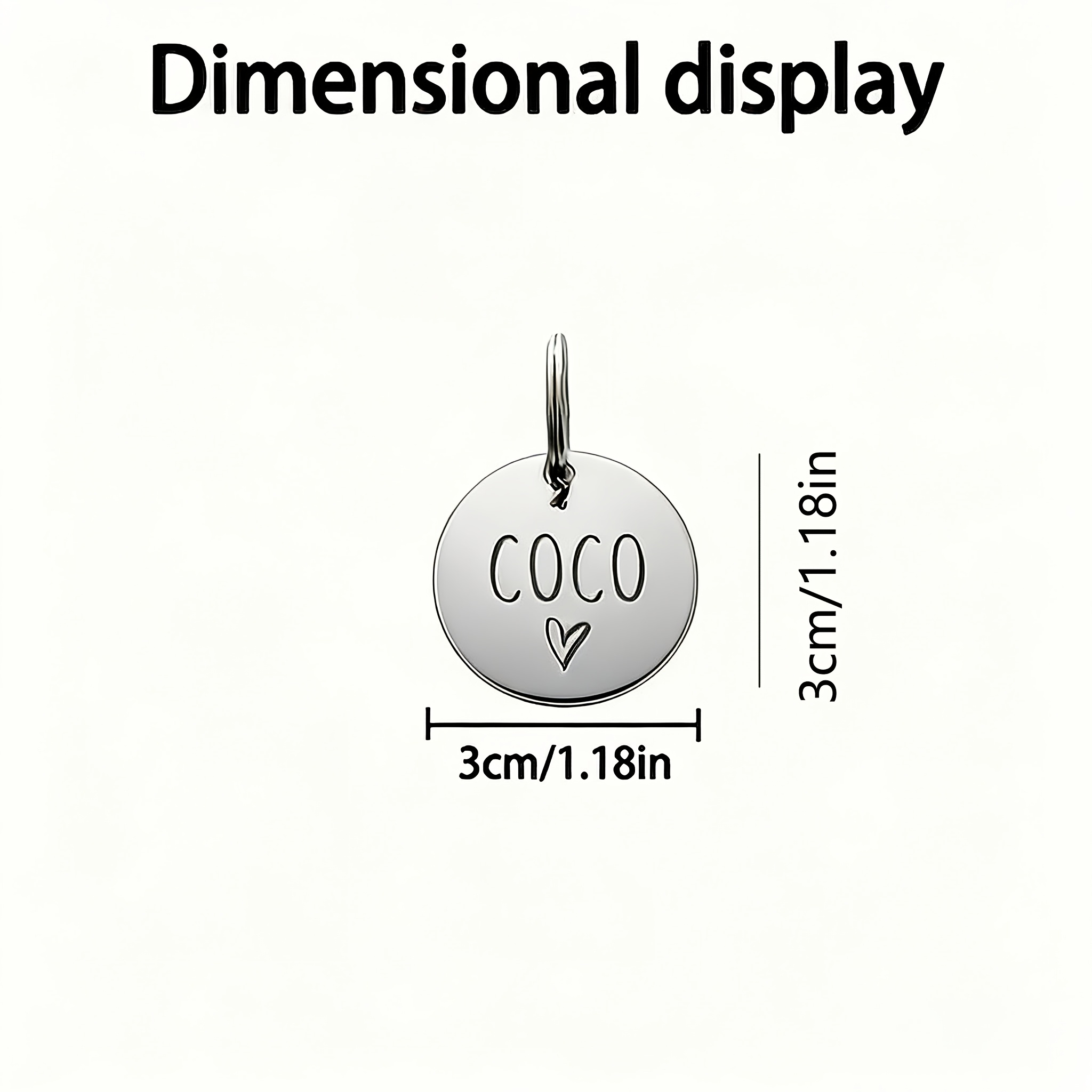 Double-Sided Engraved Pet Tag, Custom Easy Round Metal Anti-Lost Tag