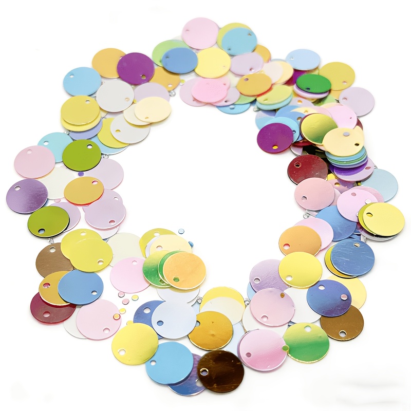 TEMU 780 pezzi di paillettes circolari perforate colorate da 10 mm, ideali come per matrimoni. Queste paillettes colorate e scintillanti per creare