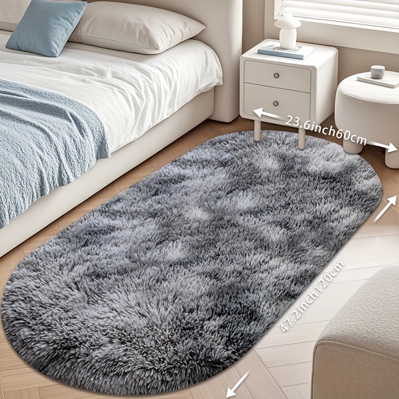 TEMU This Oval-shaped Plush Carpet Is Anti-slip And Washed Or Machine. Beautiful And Durable, Suitable For Bedroom, Living Room And Home Decoration.