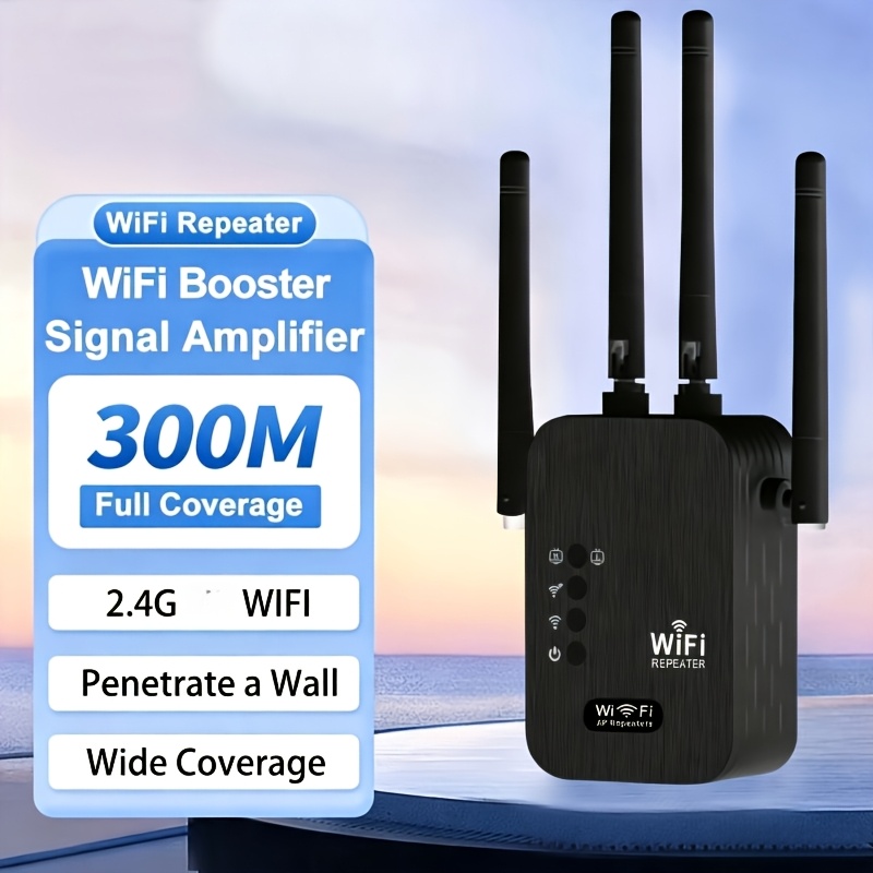 Image of Wi-fi Signal Repeater, Home Network Enhancer, Supports Wifi6 System, Plug And Play, 4-antenna System, Stable Coverage Of The , Easy To Expand Wifi, Suitable For Offices, Libraries