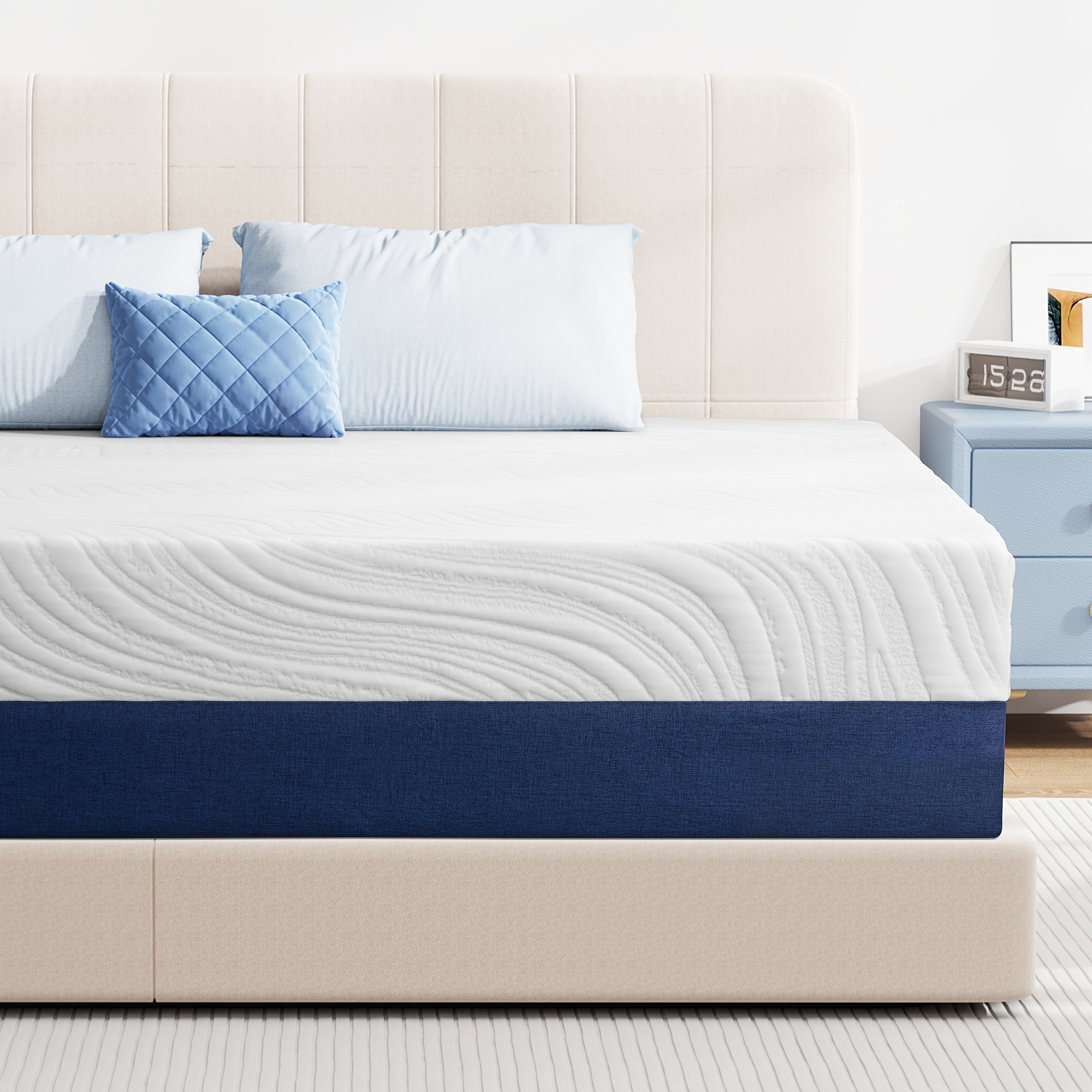 TEMU Twirest 18cm/20cm Memory Foam Mattress - 90x200cm/120x200cm/140x200cm/160x200cm/180x200cm, Medium With Removable Polyester Cover, Breathable &