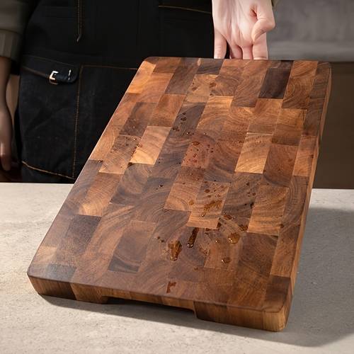 1pc premium solid cutting board durable rectangular kitchen prep board for meat cheese wood grain surface stylish design for use wood board for food smooth texture cheese serving elegant kitchenware handcrafted kitchenware food presentation