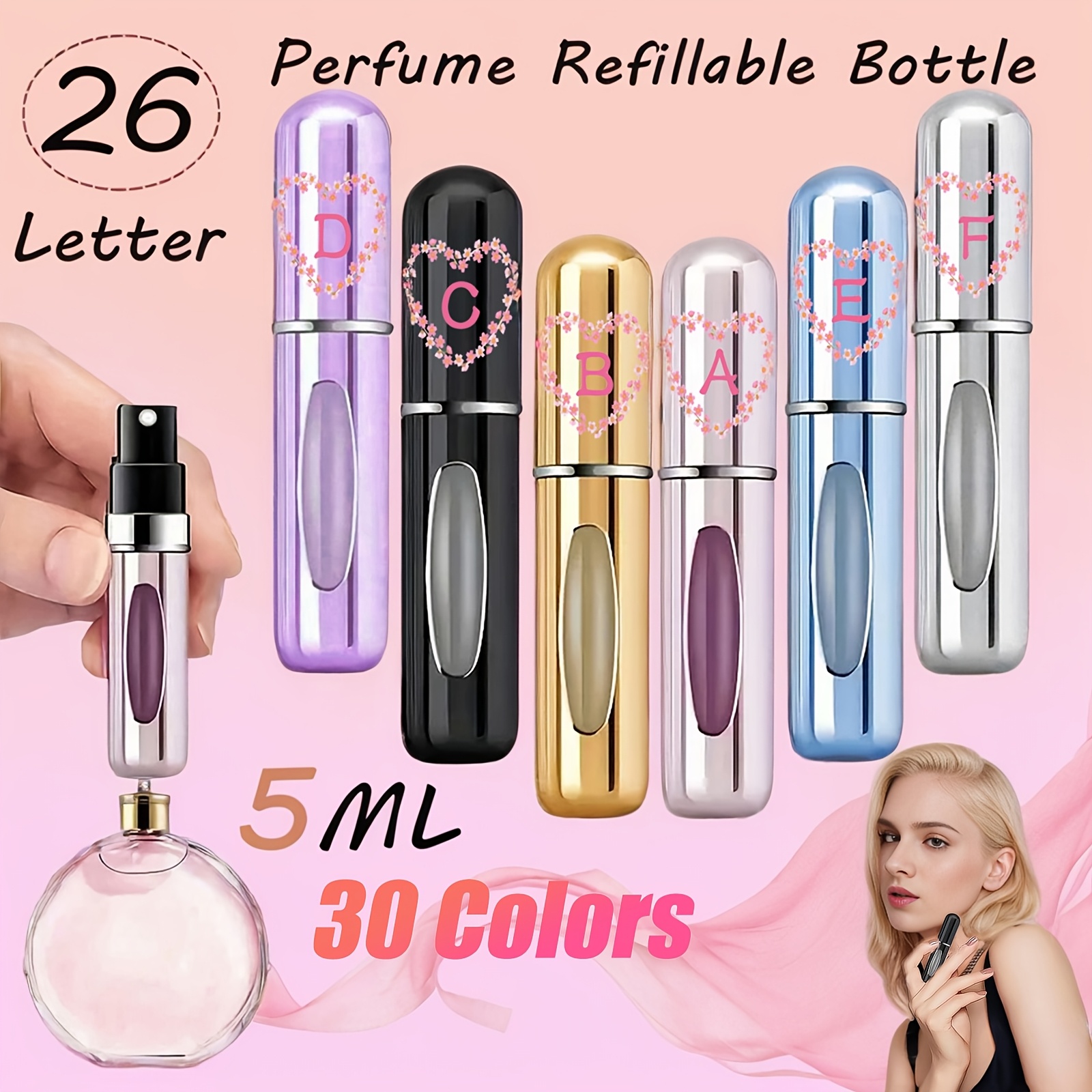 travel mini perfume refillable atomizer container valentines - Main Image