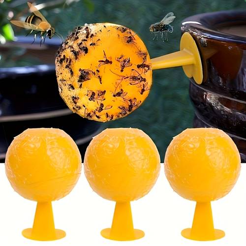 3pcs high quality sticky fly traps indoor fruit fly and insect catching balls no electricity needed ideal for gardens and lawns travel accessory travel essential suitable for travel and outdoor