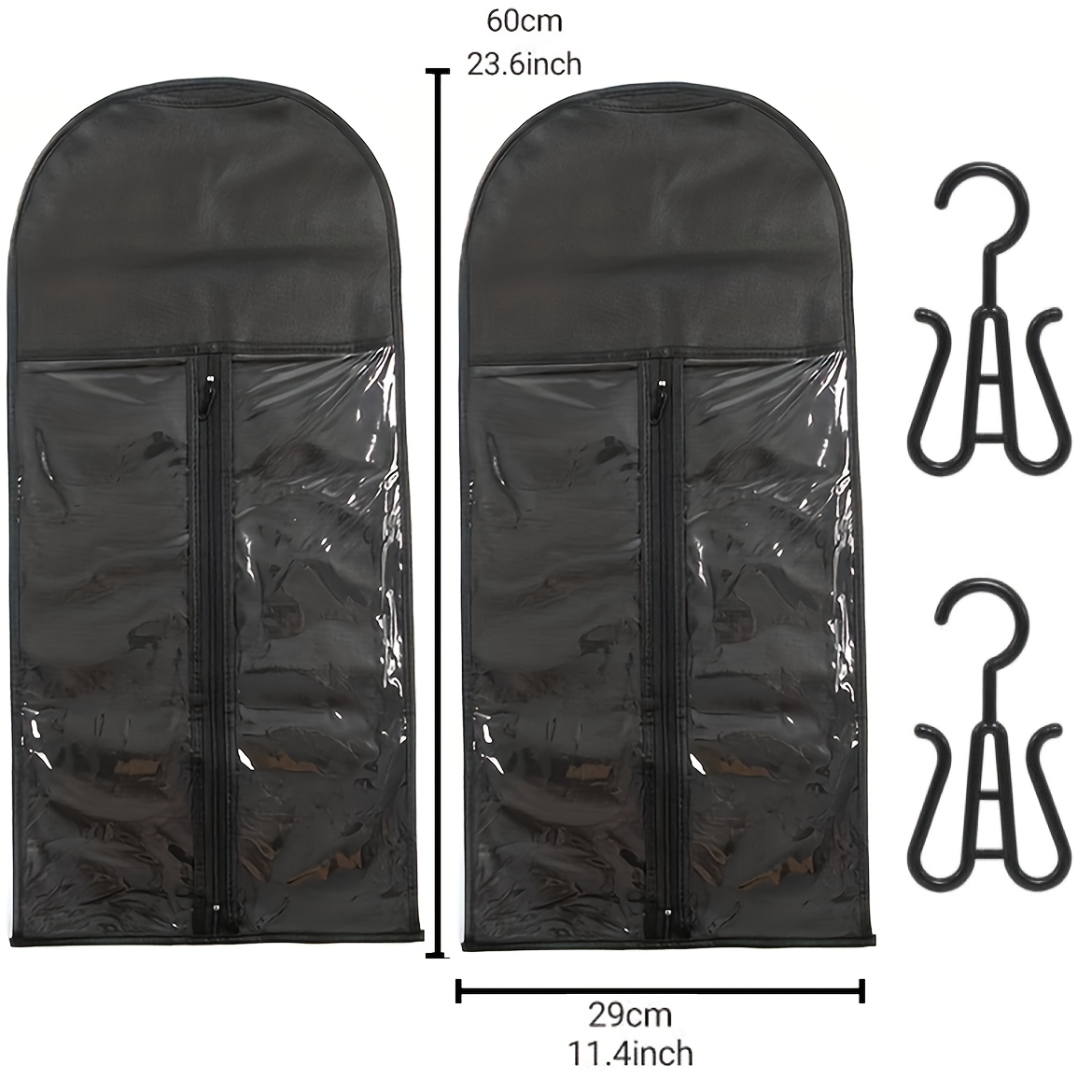 4pcs Wig Storage Bag Set, Including 2 60 Bags And 2 Hooks, Suitable For Multiple Wig Stands And Wig Storage, Portable Wig Protective Cover