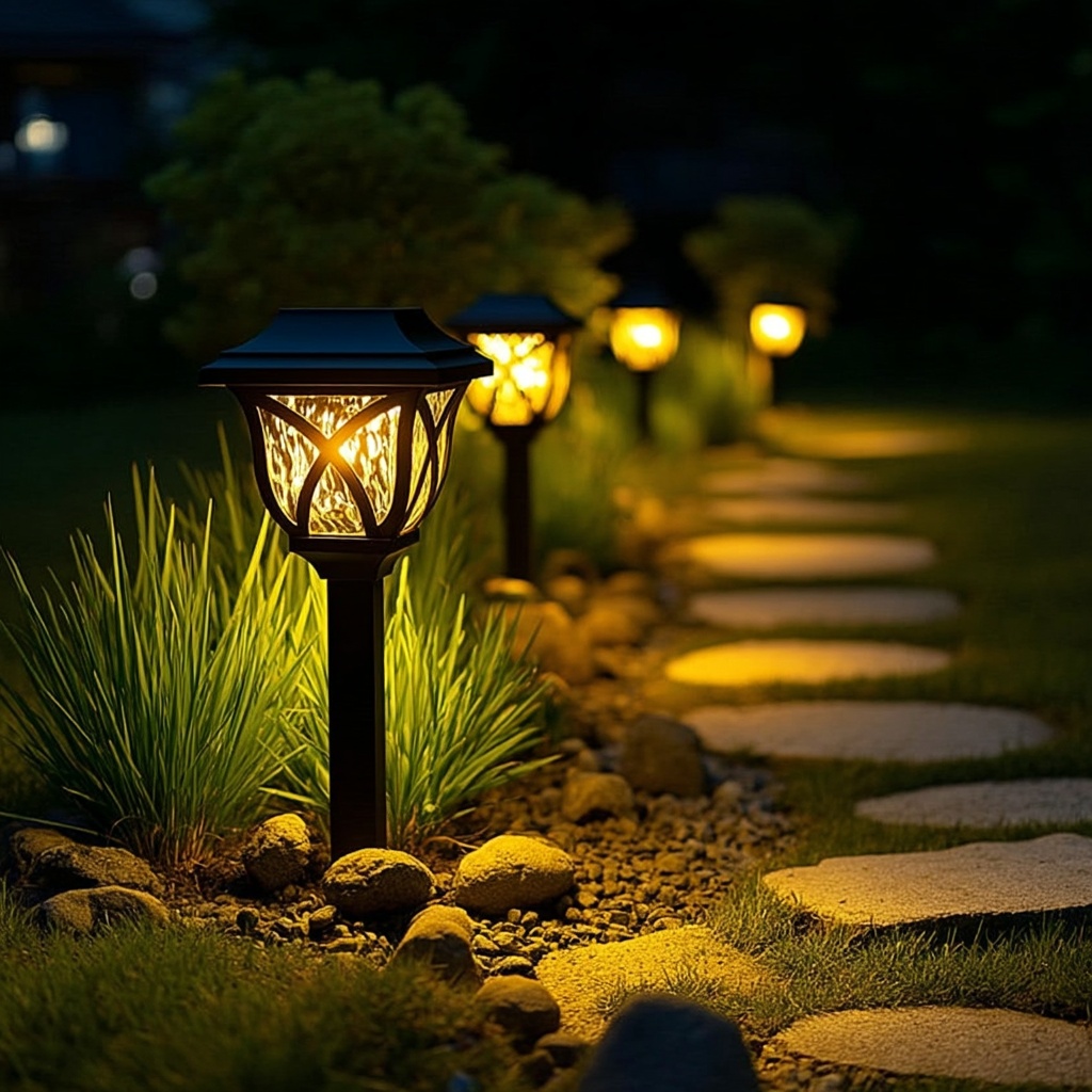 E-shop 6er-Set Setonr Solar-Wegeleuchten für den Außenbereich, LED-Gartensteckerleuchten für Rasen, Terrasse, Landschaft, Hof, Gehweg &