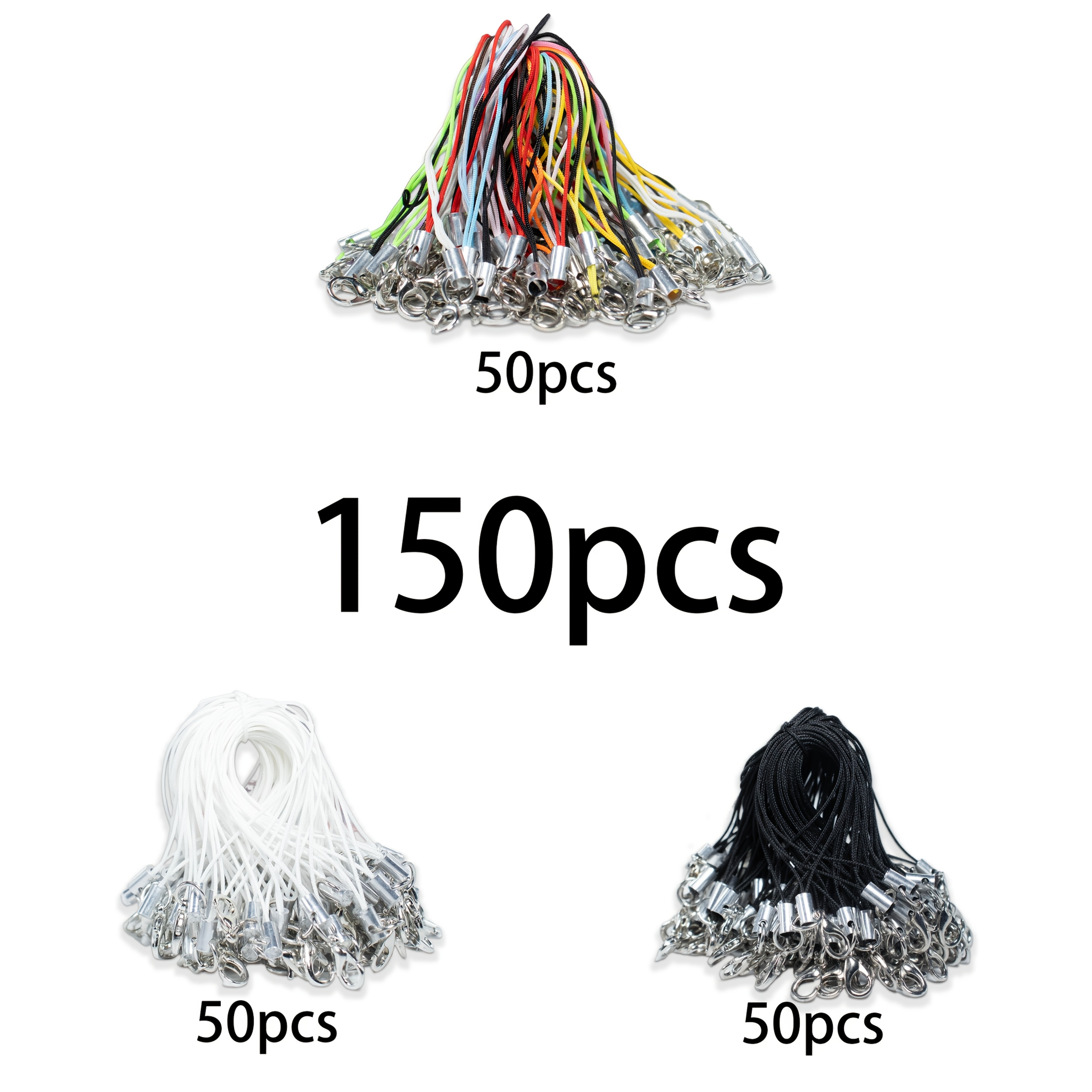 E-shop 300 Stück/150 Stück Weiß&Schwarz & Zufällige Farben, Ideal für Frauen – geeignet als Handy-Kettenanhänger, Anhänger, Armbänder, Taillenketten,