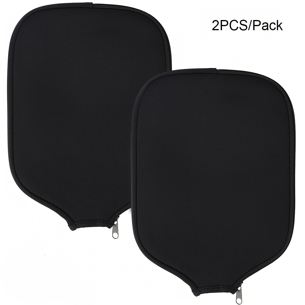 TEMU 2pcs Black Neoprene Pickleball Paddle Covers - Fit, Durable Protection For Paddles, Halloween, Christmas & New Year Sports Gear