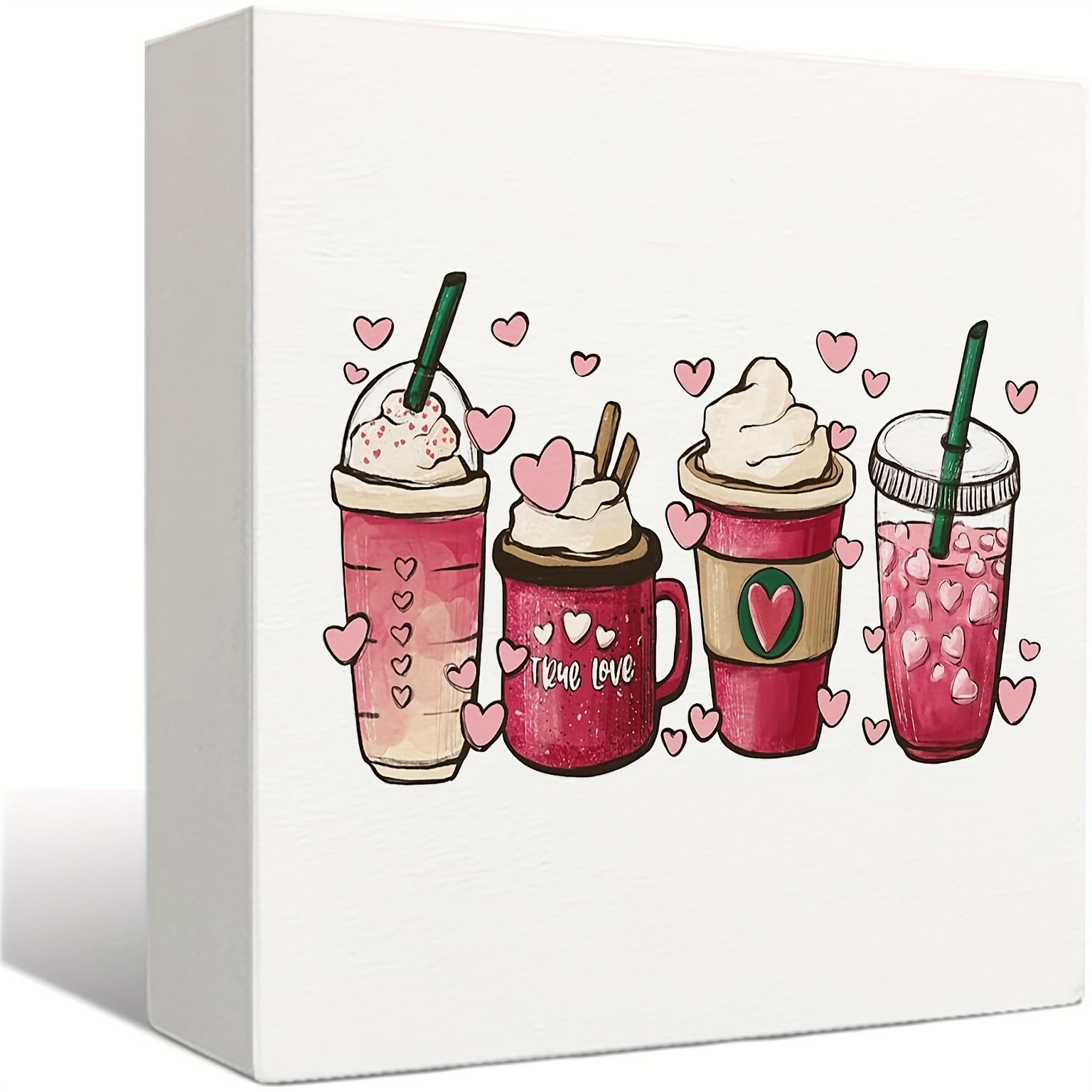 

Valentine's Day Love-themed Pvc Coffee Sign - Desk Decor, Indoor/outdoor Use