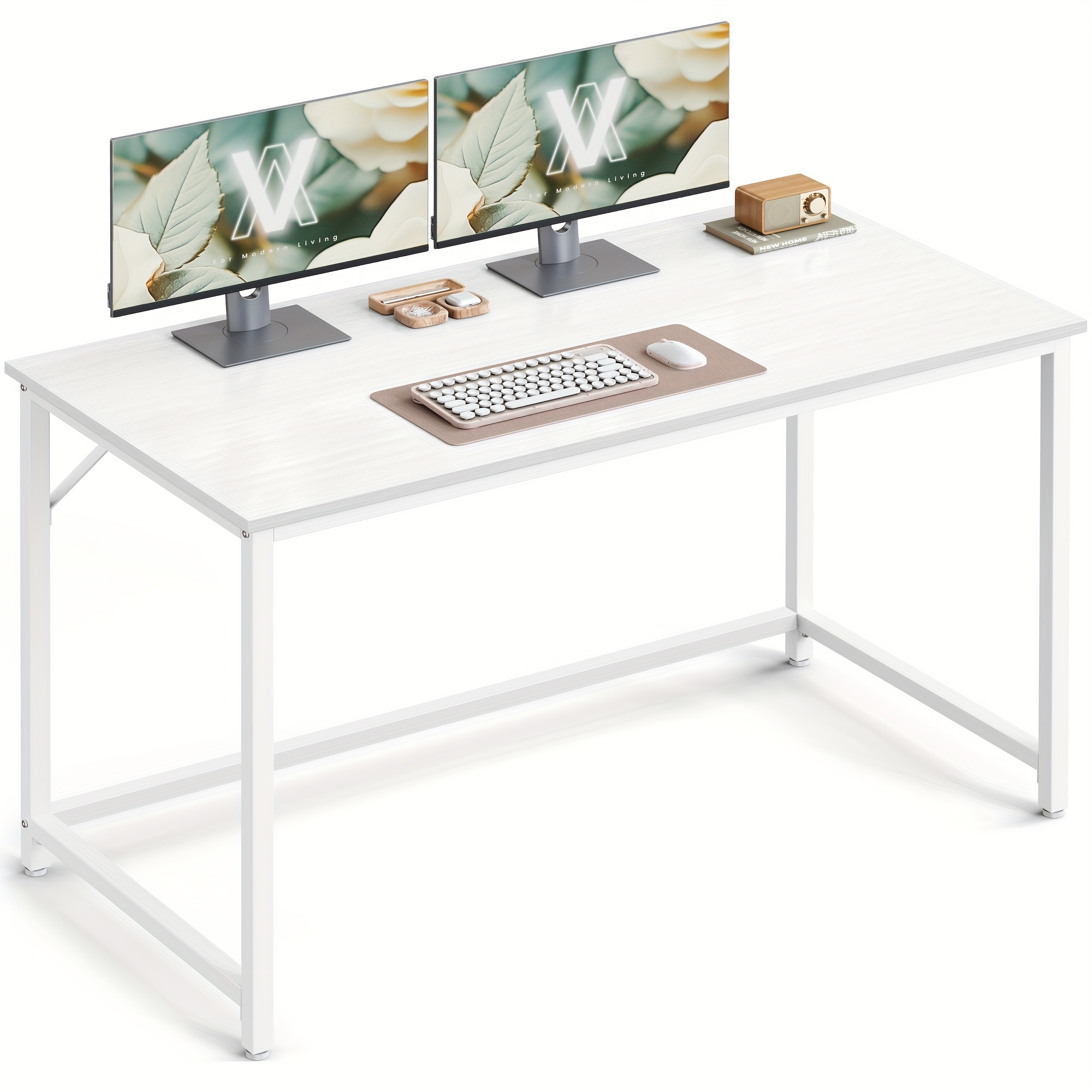 Image of Computer Desk Small Office Desk And Workstation Work Desk For Home Office Study Bedroom 60 X 120 X 76cm Metal Frame
