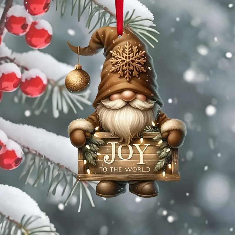 

2d Christmas Ornament - ' Joy' Theme, Ideal For Tree Decoration, No Battery Needed, Accessory