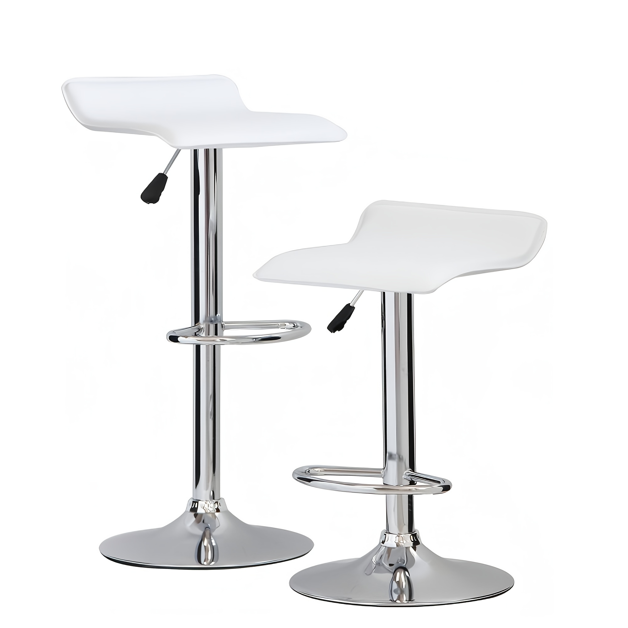 TEMU Barstools Set Of 2, Modern Adjustable Swivel Bar Stools With Chrome Base, Gray