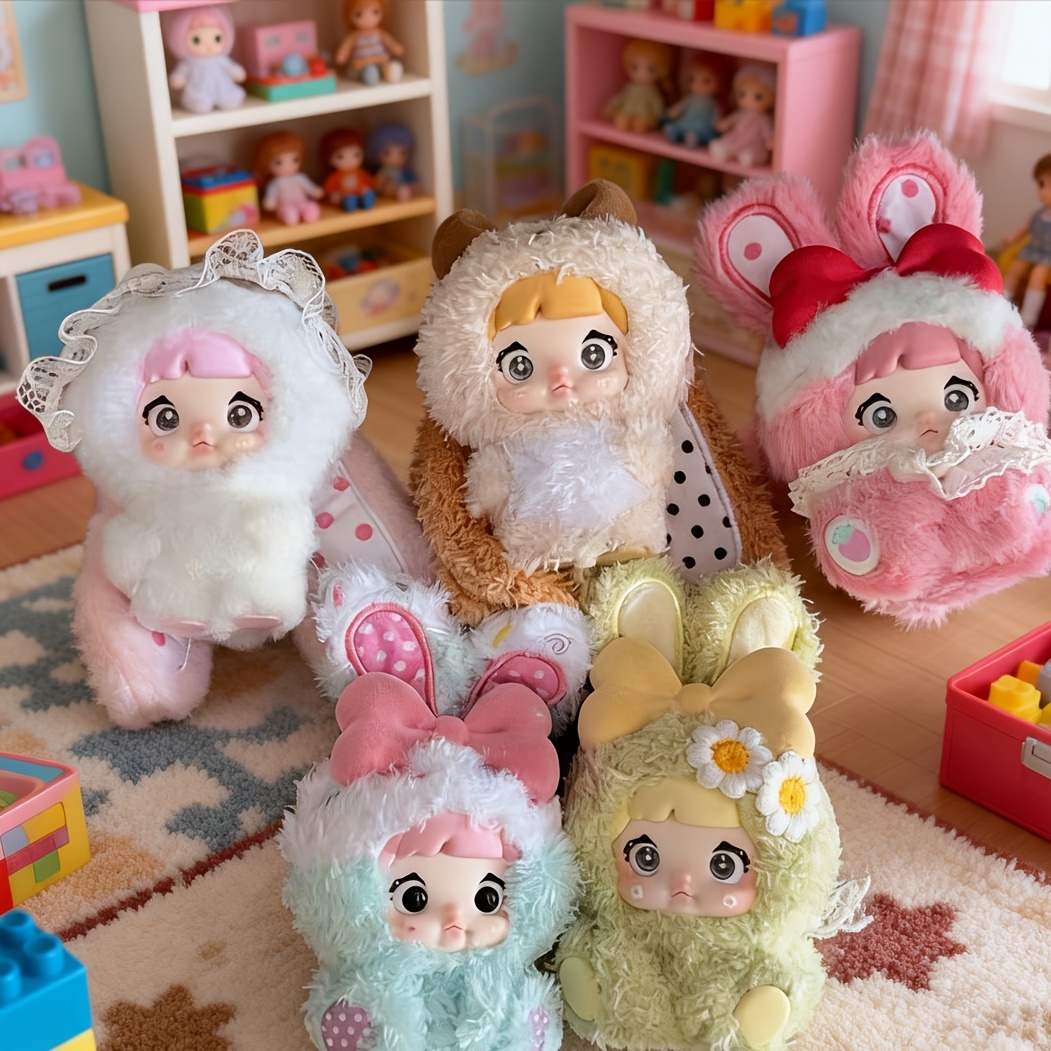 Authentic Nommi Bunny Figurine Doll With Styles, Featuring Headgear And A Necklace With A Rabbit Pendant, Perfect For Easter, Gifting, And Collecting