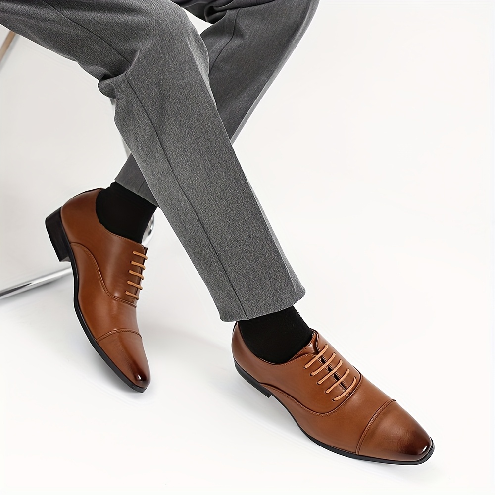 mens british style oxford dress shoes pointed toe lace - Temu United Arab  Emirates