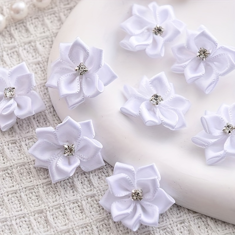 Flores Para El Pelo 200 Flores Artificiales Mini - Tela Satén (1.5cm) - Para Manualidades, Decoración O Bisutería Flores De Tela