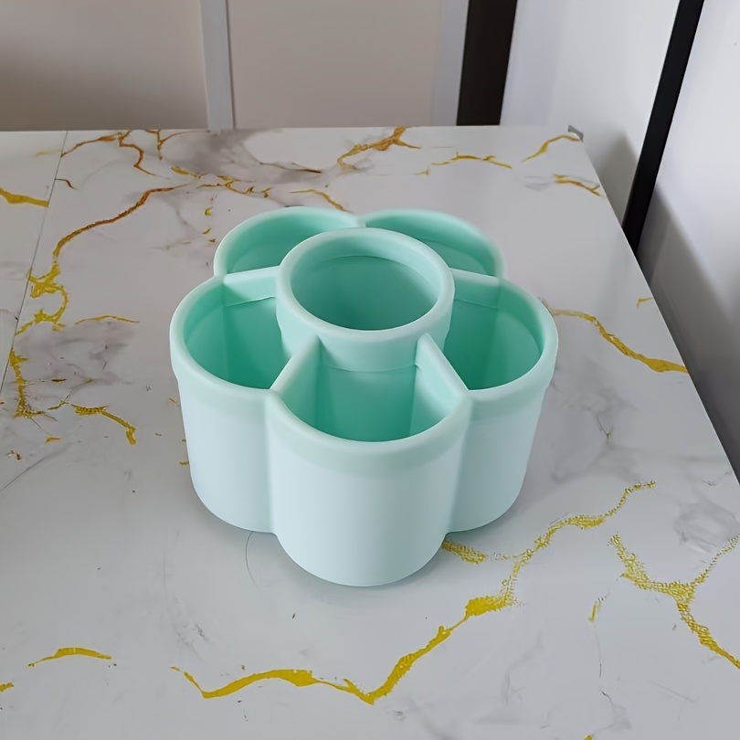 TEMU Customizable Name Or Text, Rotating Desktop Storage Box - Multi-compartment Storage Box, Customizable, Suitable For Storing Stationery, Makeup