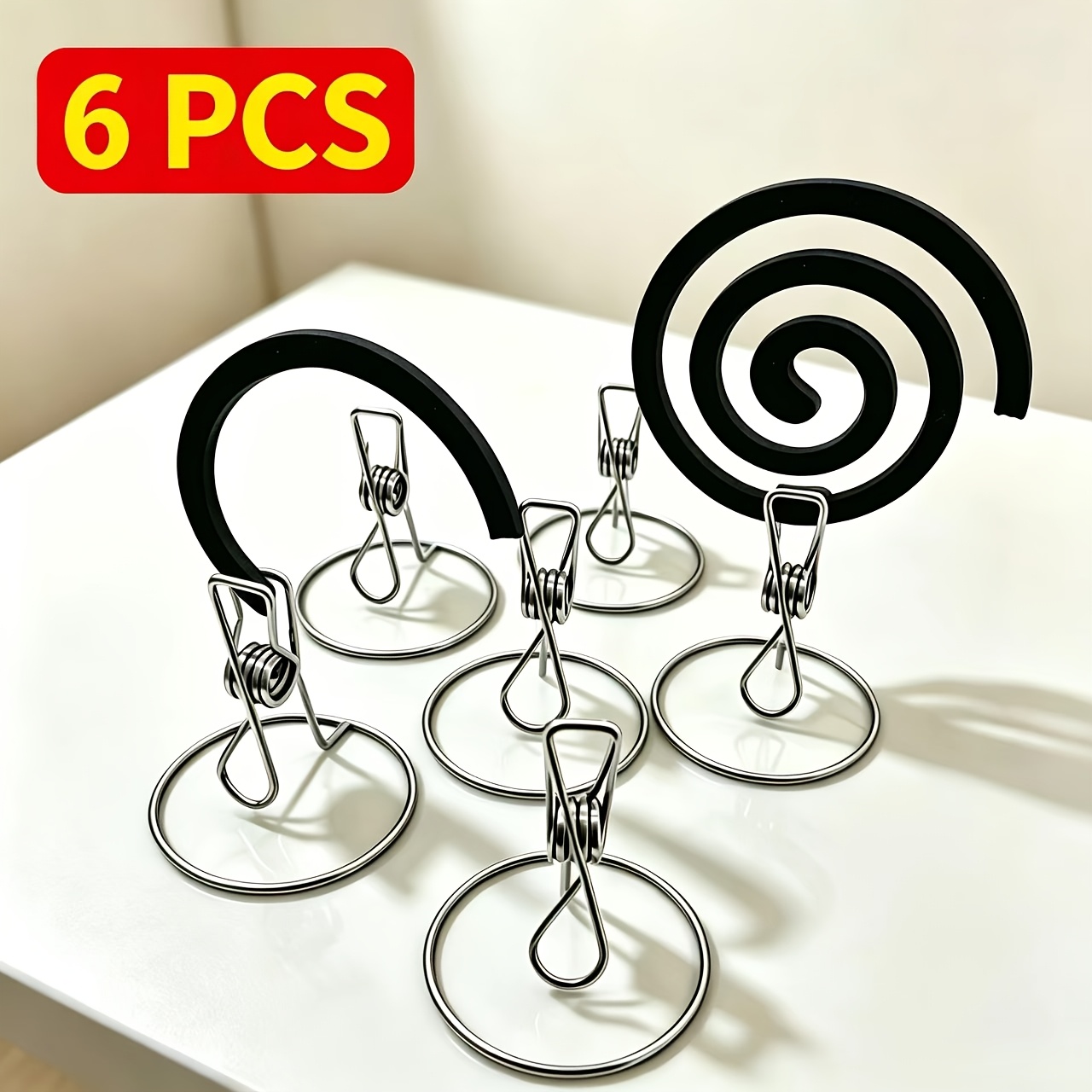 TEMU Lot de 6 nouveaux pinces multifonctionnelles pour -moustiques, support de base pour bâtonnets , bois de et fils , avec fonction de support pour