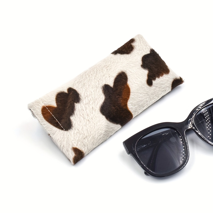 Cow Black Spot PU Leather Eyeglass Case Sunglasses Pouch Men women Eyeglass Cases sunglasses Bag pocket Cow Leather  main image 4