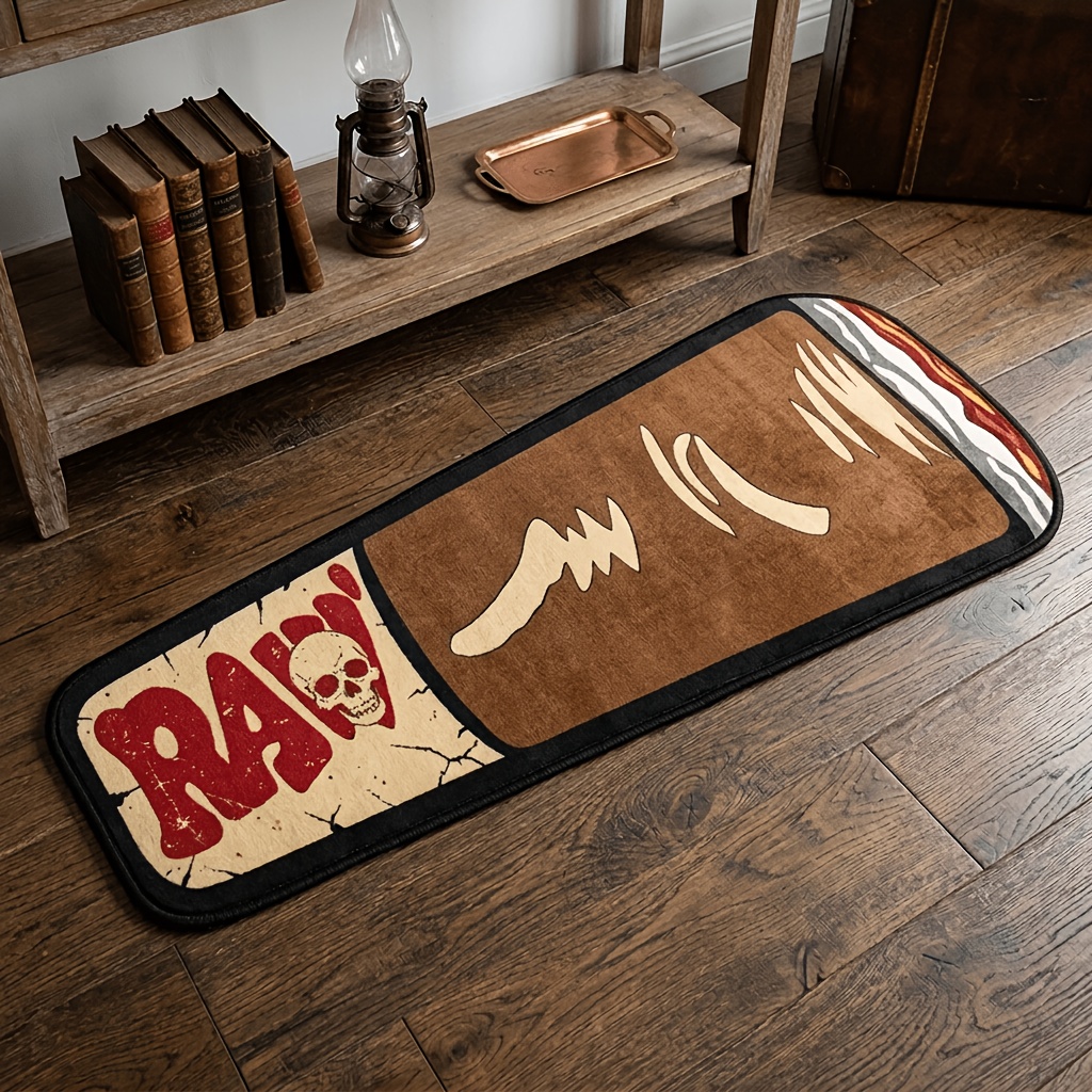 TEMU 1pc, Trendy And Unique Irregular Home Decor Rug, Creative And Fun Bedside Rug For Bedrooms, Ins-style Carpet, Flannel Material, 12mm Thick, Soft