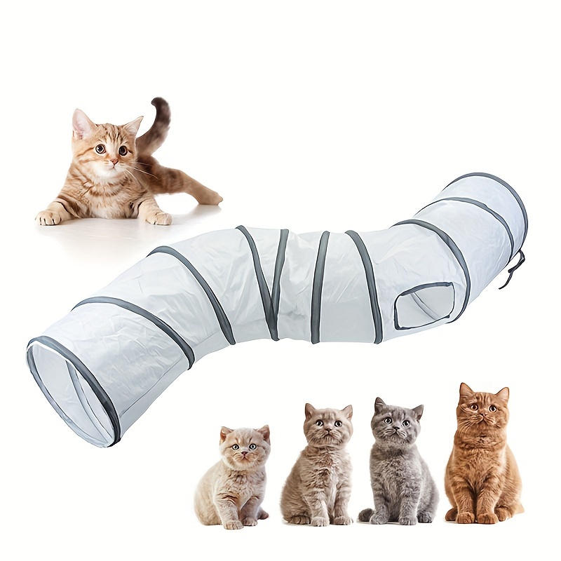 

Foldable S-shaped Tunnel - Interactive Indoor Exercise Toy For Cats, Kittens & Small Dogs - Durable Polyester Cat Training Runway