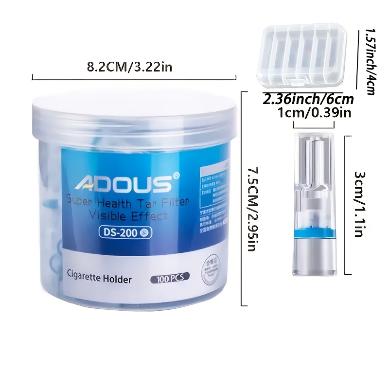 a set 100 disposable cigarette filters come 5 adapters a