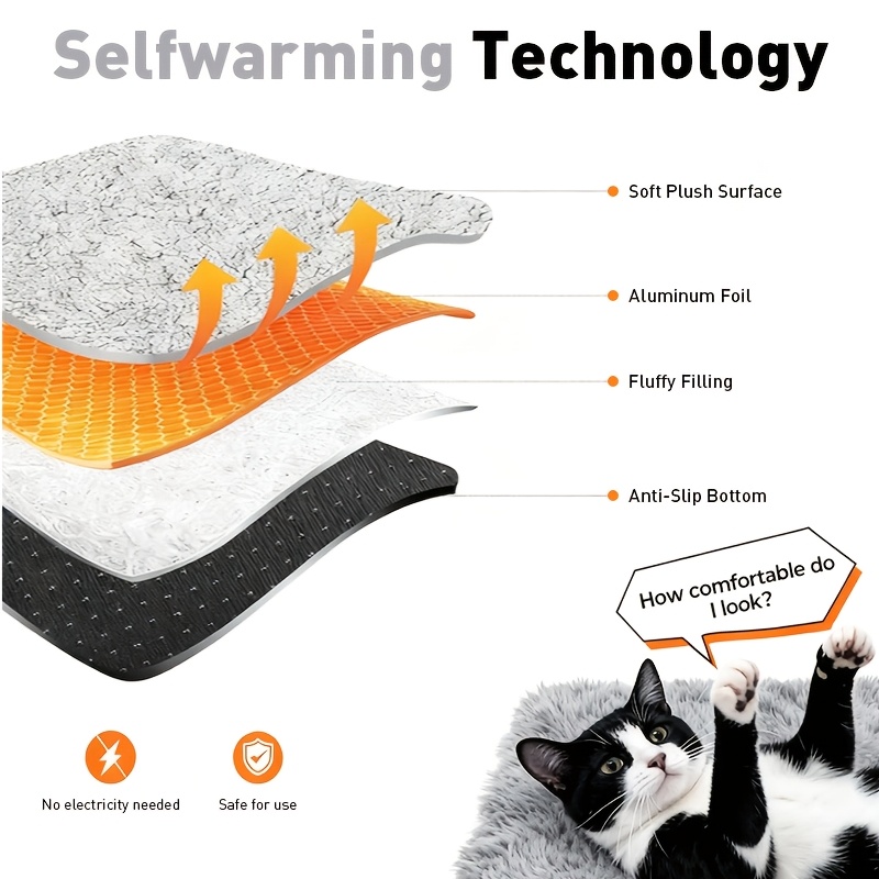self warming cat bed extra warm self heating pad for   anti slip thermal pet mat indoor with removable washable cover not electric Product details 6