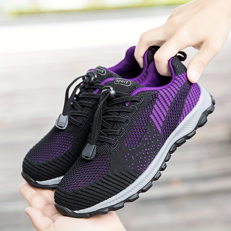 soft comfortable sole mesh breathable flying woven shoes shock absorption wear non slip sneakers casual outdoor running shoes details 12