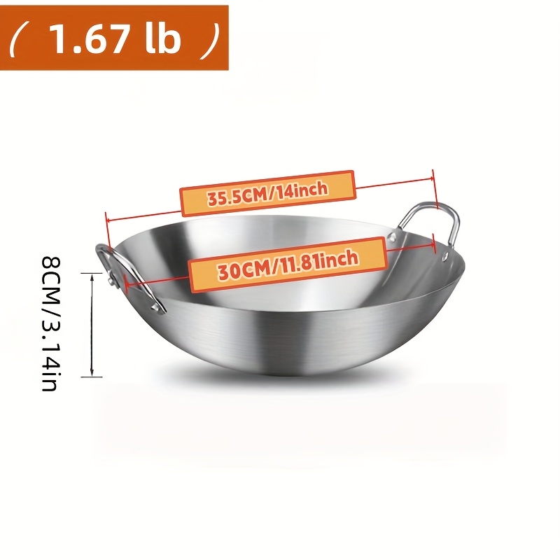 TEMU Cooking Pot Wok Pan Stainless Steel Frying Pots And Pans Cookware Kitchen Accessories Frying Pan