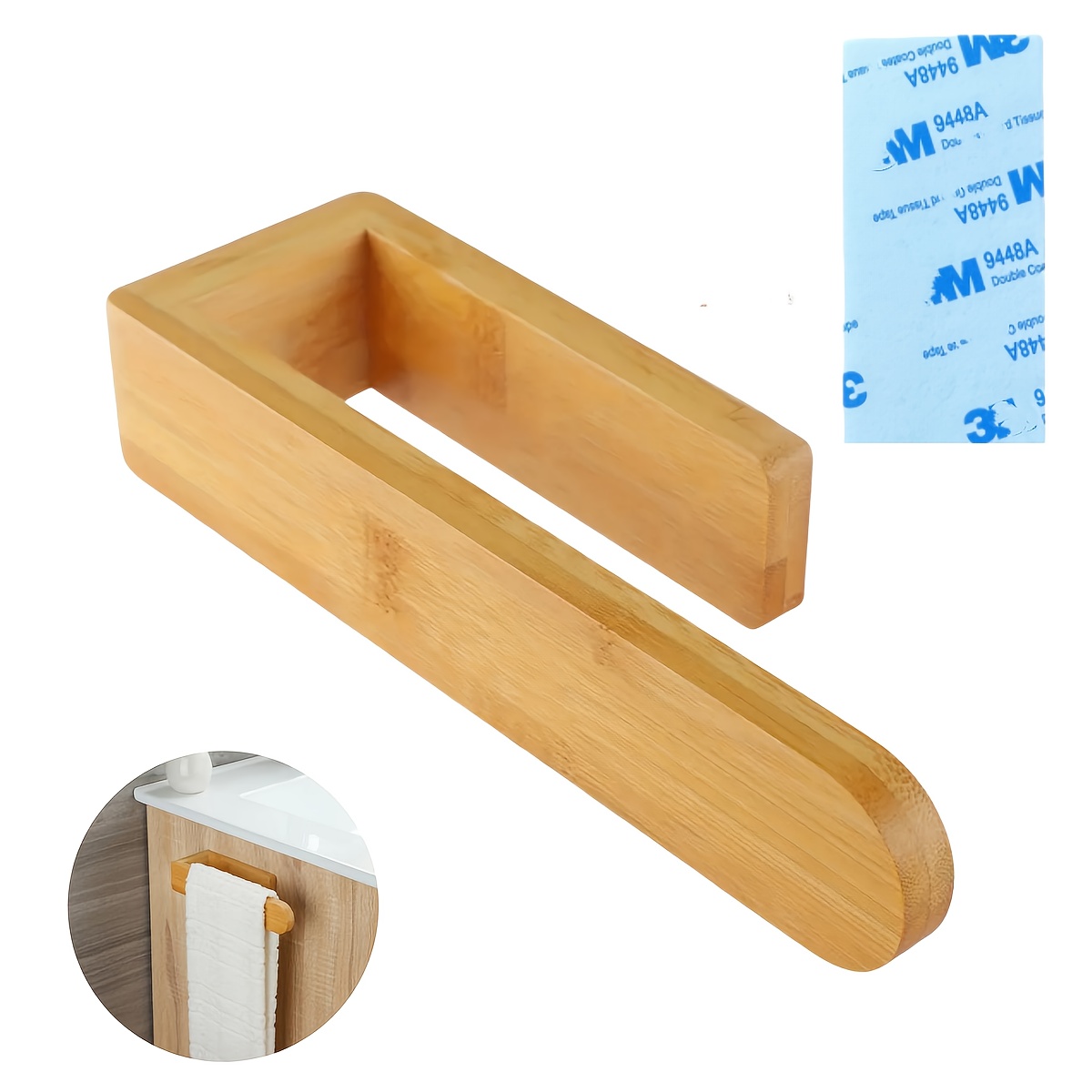 Image of Towel Rack, Wall-mounted Towel Rack, Bamboo Towel Rack, Bathroom Towel Rack, Suitable For Bathroom, Kitchen, Wall-mounted Towel Rack, Towel Rack - And Clean