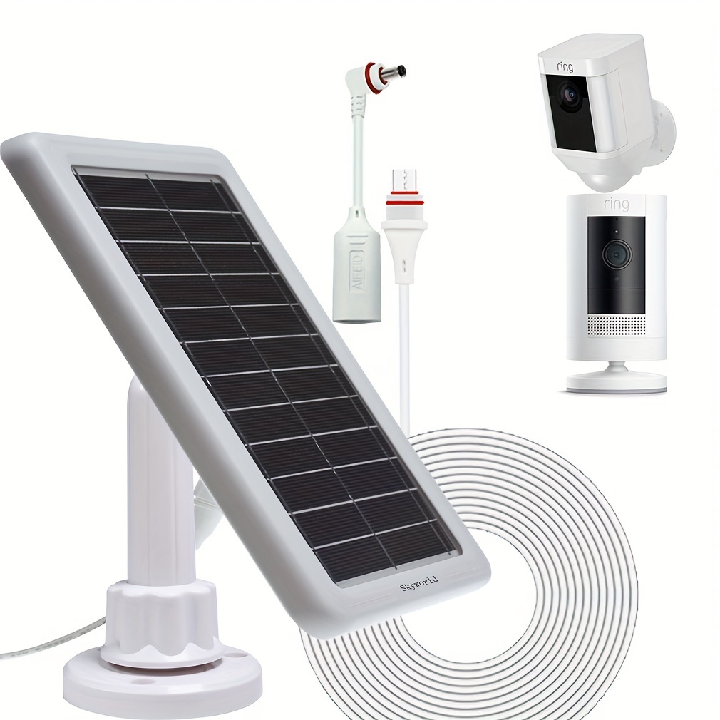 

Solar Panel Charger For , Compatible With /pro (battery) & Ring Battery And All Type C/ Dc3.5 Plug Cameras, Power W Fast Charging, .5 Ring Special Connection Charging Port (white 1 Pack)