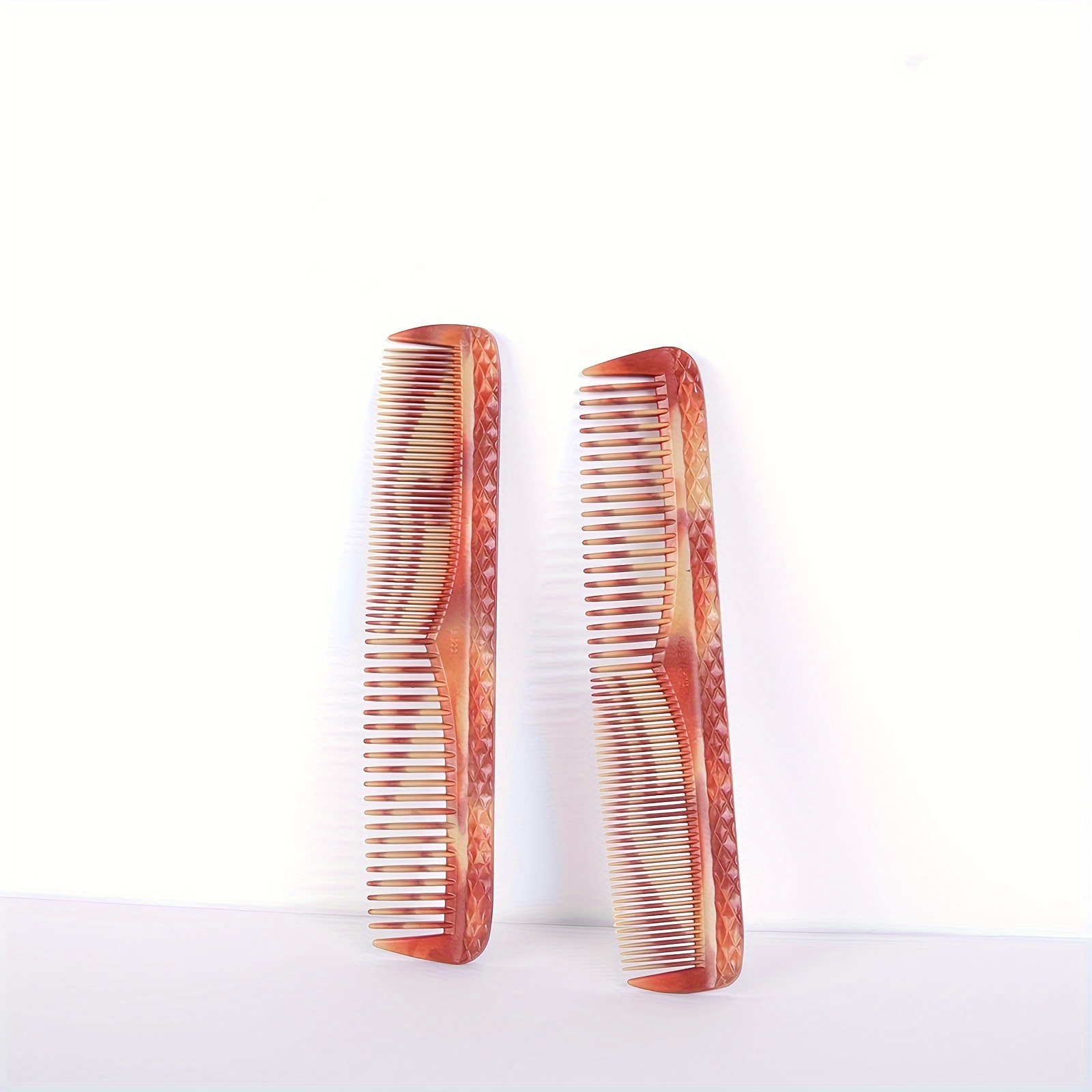 

1pc Brown Two-tone Color Thick And Fine Tooth Hair Comb, Double Headed Hair Styling Comb, Plastic Detangling Hair Comb