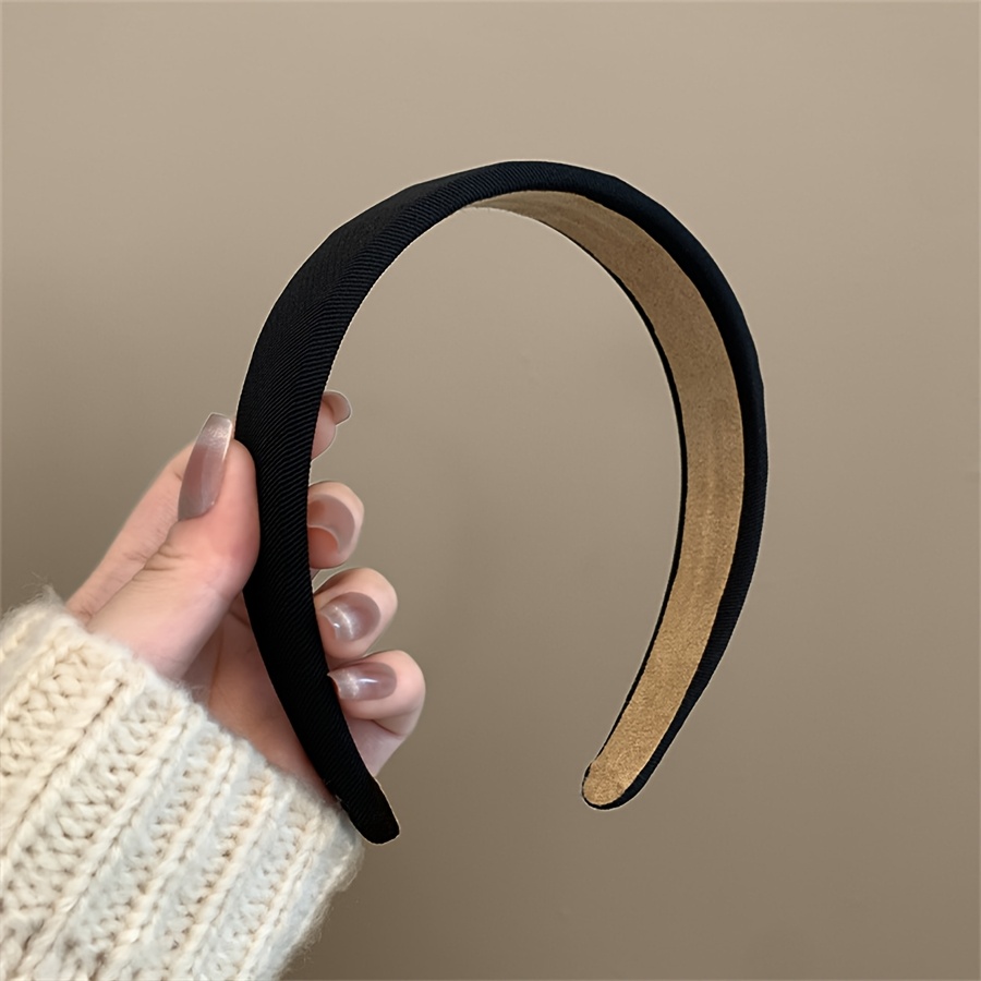 Elegant Solid Color Sponge Headband For Women - Soft, Gentle Hair Accessory In White & Brown | Daily Wear, Makeup, Face Washing & Styling