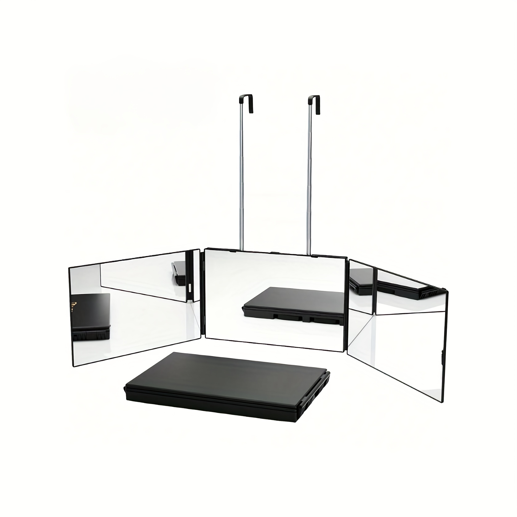 TEMU 1pc 360-degree View Self-hairdresser Mirror, Transparent Hd Glass, Personal Care Mirror, Home Use, Commercial Use, Holiday Gift, Halloween,