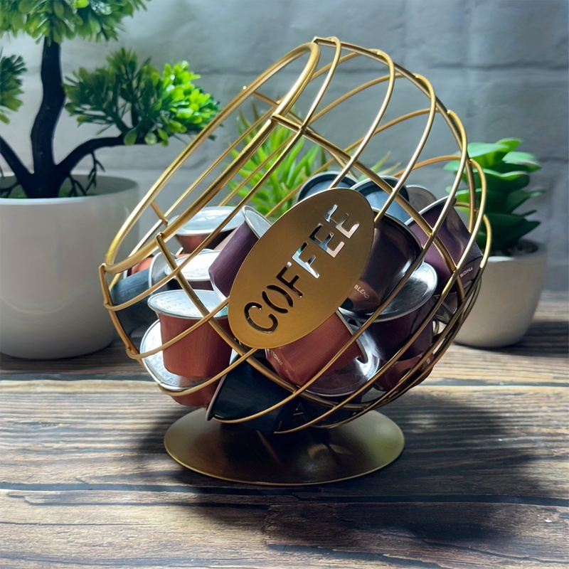 

1pc Unique Iron Wire Fruit Basket - Coffee Pod Holder, Dried & Storage Rack For Kitchen And Dining Room