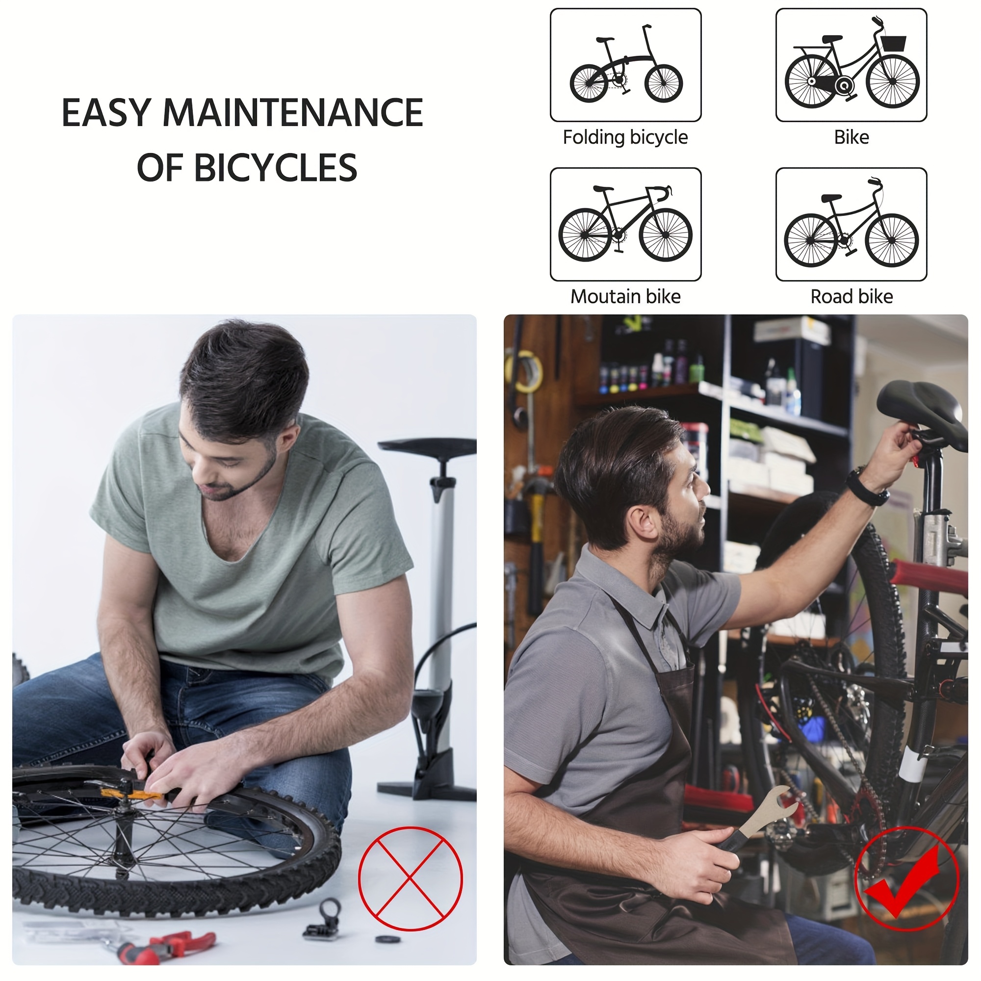 haoying réparation vélo – vélo | Support d'entretien portable pour réparation vélo, travail mécanicien vélo domestique pour VTT vélos pliants