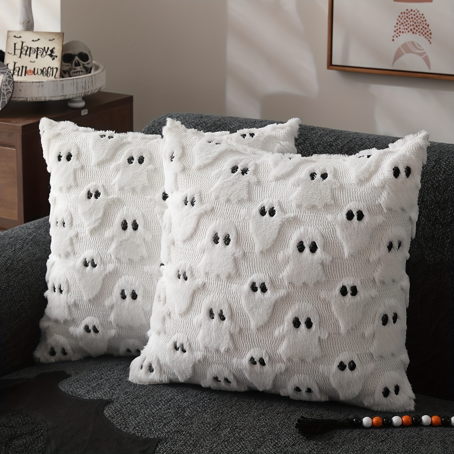 TEMU Indoor Christmas Decoration 2pcs Christmas Square White Snowflake Pillowcase, Green Christmas Tree Pillowcase, Christmas Soft Pillowcase,