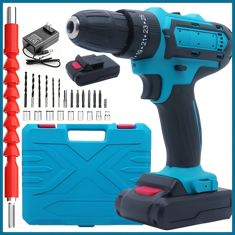 Rechargeable Drill Bit 36 Volt Rechargeable Screwdriver Power Tools Hand  Drill Set Plug, Including 1/2 Battery, Charger, Screwdriver And